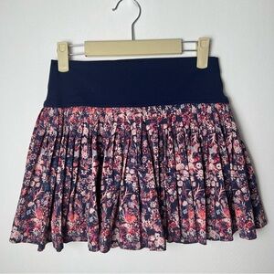 Aerie Offline Pleated Mini Skirt Gym Skort Floral Pull-On Pastel Purple Medium